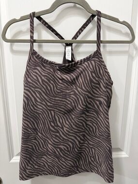 Offline by Aerie Brown Zebra Print Tank Top Slightly Padded Size M